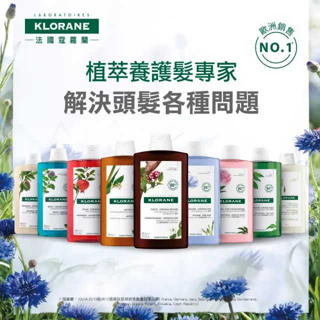 【KLORANE 蔻蘿蘭官方直營】洗髮精+乾洗髮任選組(洗髮精200ml+乾洗髮150ml)