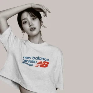 【NEW BALANCE】NB 前短後長短版上衣_女性_藍/淺灰_WT51908AHH_WT51908VTI(美版 版型偏大)