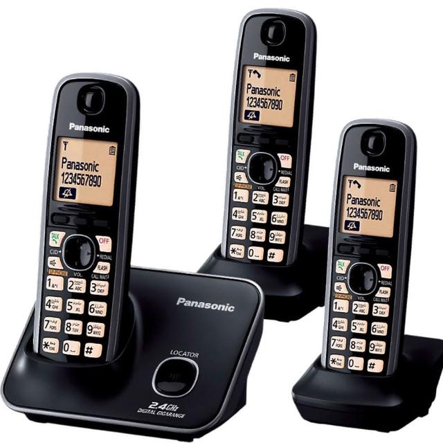 【Panasonic 國際牌】2.4GHz 高頻數位大字體無線電話-經典黑(KX-TG3712+1)