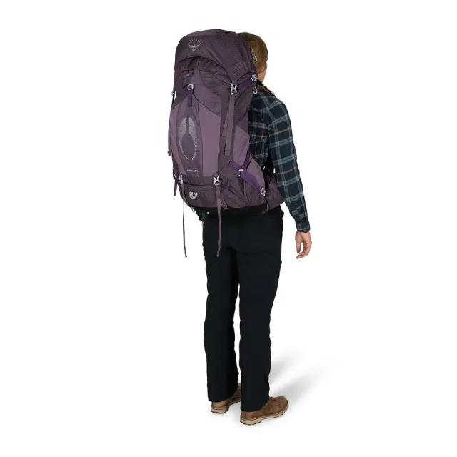 【Osprey】雙11 Aura AG 50 女 網架登山背包 鎢鋼灰(10003556)