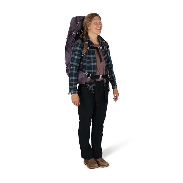 【Osprey】雙11 Aura AG 50 女 網架登山背包 鎢鋼灰(10003556)