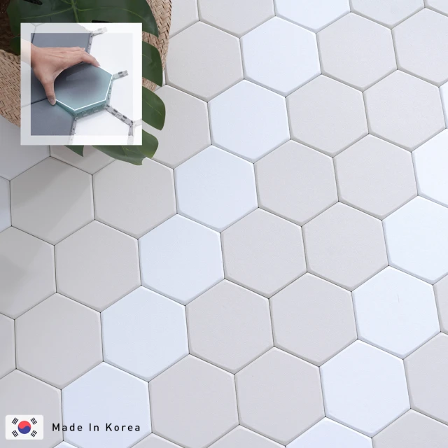 【樂嫚妮】0.25坪/韓國製卡扣式六角地磚 六角地板 牆面裝飾