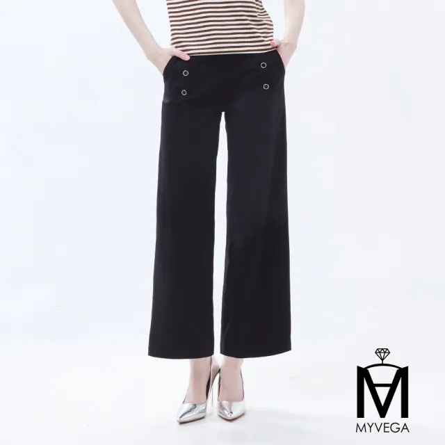 【MYVEGA 麥雪爾】MA經典涼感八分寬褲/九分小喇叭褲-二款任選(女長褲/女下身/女下著/西裝褲)