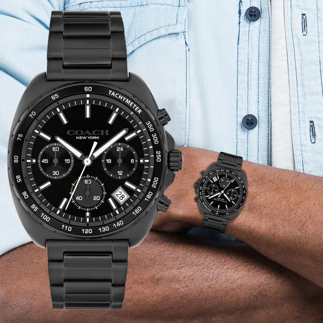 【COACH】Charter 三眼計時手錶 男錶 中性錶-39mm 520禮物 送禮 手錶(CO14602739)
