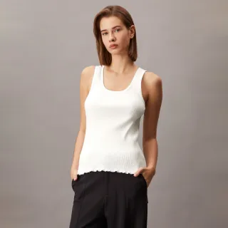 【CALVIN KLEIN】官方旗艦館 CK 羅紋針織背心_白色