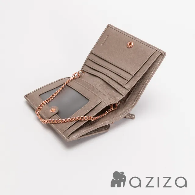 【aziza】可拆式鍊帶短夾(午茶駝/絕版出清品)