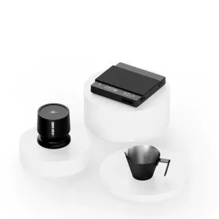 【MHW-3BOMBER】小魔方組合C款(小魔方電子秤2.0mini/落粉器-58mm通用黑色/澤田小量杯-單嘴-100ml)