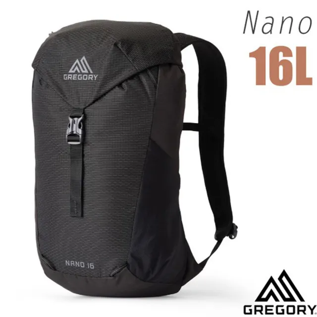 【Gregory】NANO 16L 多功能休閒後背包.雙肩背包.水袋背包.登山健行背包(153056-9974 光學黑)