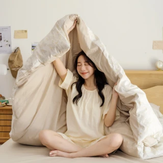 【翔仔居家】100%純棉 華爾紗 兩用舖棉被套/四季被/被單-禾隅(雙人/純棉兩用被/雙人棉被/純棉鋪棉被套)