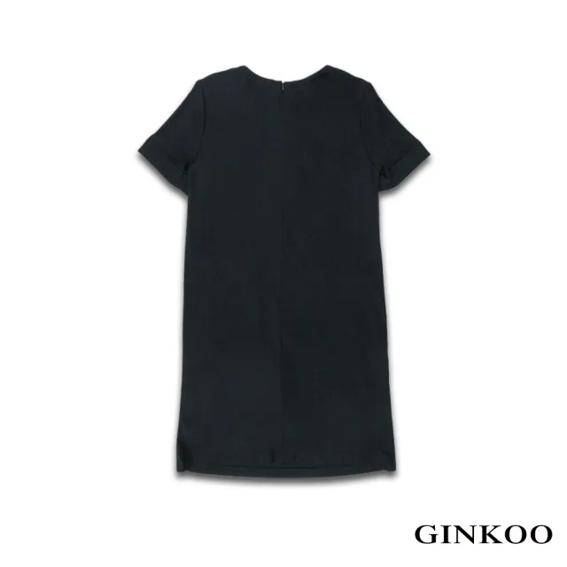 【GINKOO 俊克】圓領釦飾洋裝