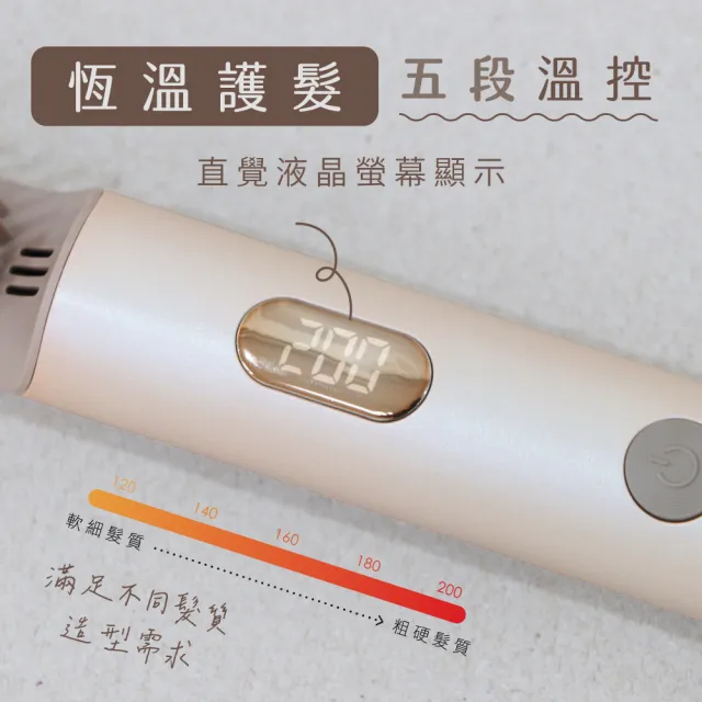 【KINYO】國際電壓負離子瞬熱造型直髮梳 燙髮梳 造型梳(KHS-3302)