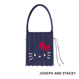 【JOSEPH AND STACEY】三麗鷗聯名針織百褶包-中-凱蒂貓牛仔藍(官方直營/JS百褶包/SANRIO/韓系)