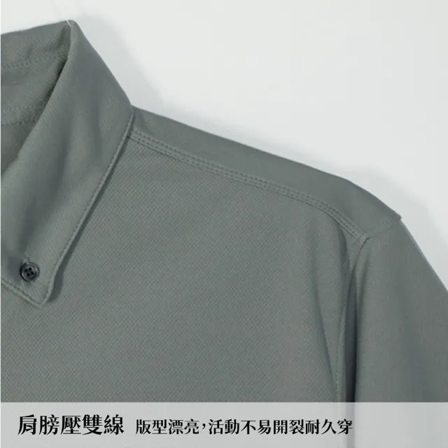 【GFoneone】吸濕排汗短袖紳士領扣口袋POLO衫-深藍(男商務休閒POLO衫)