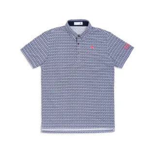 【LE COQ SPORTIF 公雞】高爾夫系列 男款深藍色四向伸縮立體剪裁防曬降溫短袖POLO衫 QGV2J006