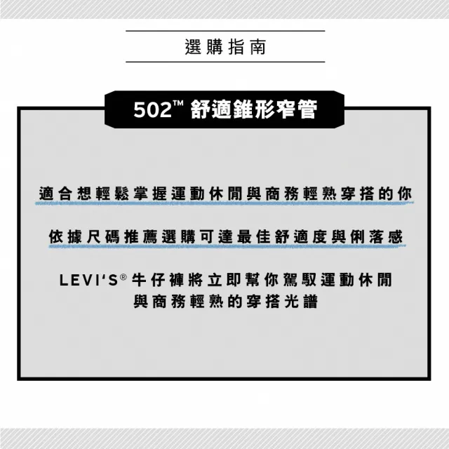 【LEVIS】502™ 男款中腰舒適錐型丹寧牛仔褲 熱賣單品 29507-1474