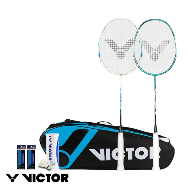 【VICTOR 勝利體育】羽球拍 對拍組 JS-DF001 暢銷款 入門首選 速度類 羽毛球拍 (贈1/4打羽球 專屬拍袋)