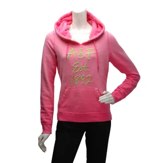 【Abercrombie & Fitch】翠綠字母內刷毛長袖連帽TEE(女-淡粉609780182)