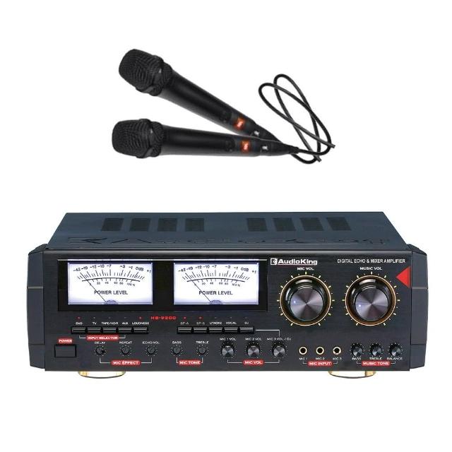 【AudioKing+JBL MIC】藍芽/光纖/同軸KA-9000B專業綜合擴大機+專業有線麥克風組