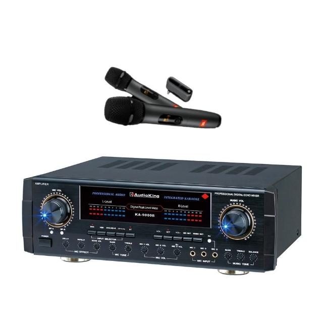 【AudioKing+JBL MIC】藍芽/光纖/同軸KA-9000B專業綜合擴大機+無線麥克風組