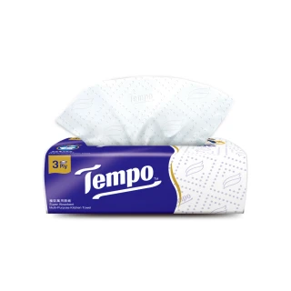 【TEMPO】極吸萬用3層抽取式廚房紙巾-60抽/共12包入/箱購(萬用紙巾/廚房料理必備/食安認證/擦手紙)