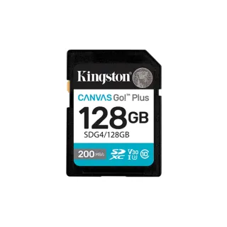 【Kingston 金士頓】Canvas Go! Plus SD 128GB/200MB/s 記憶卡(SDG4/128GB)