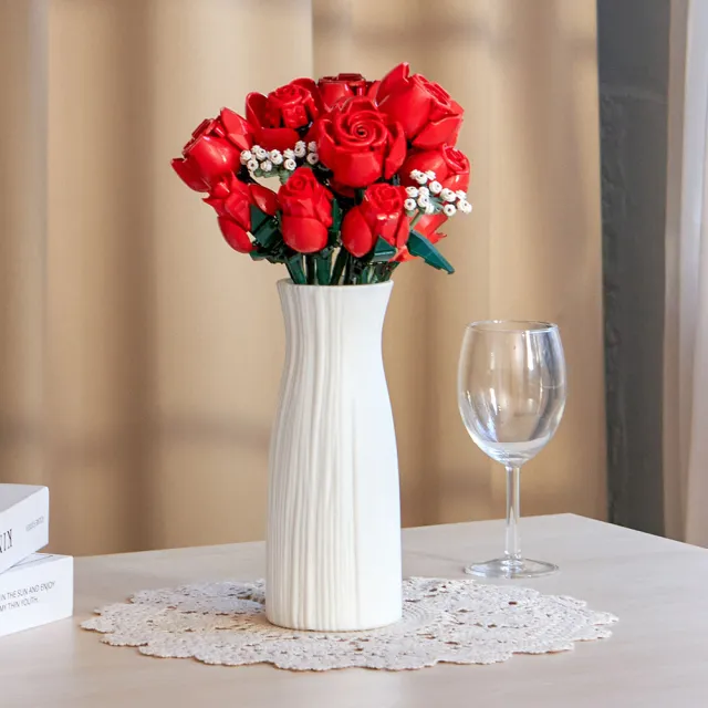 【LEGO 樂高】Botanicals 10328玫瑰花束 & 10342 優雅粉紅花束 2入組(居家擺飾 禮物 花藝 手工藝 情人節禮