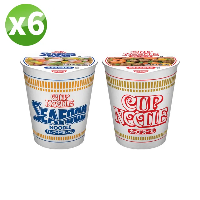 【NISSIN 日清】合味道原味系列杯麵 六入組杯麵 口味任選(海鮮味/鮮蝦味 70g/杯x6杯組)