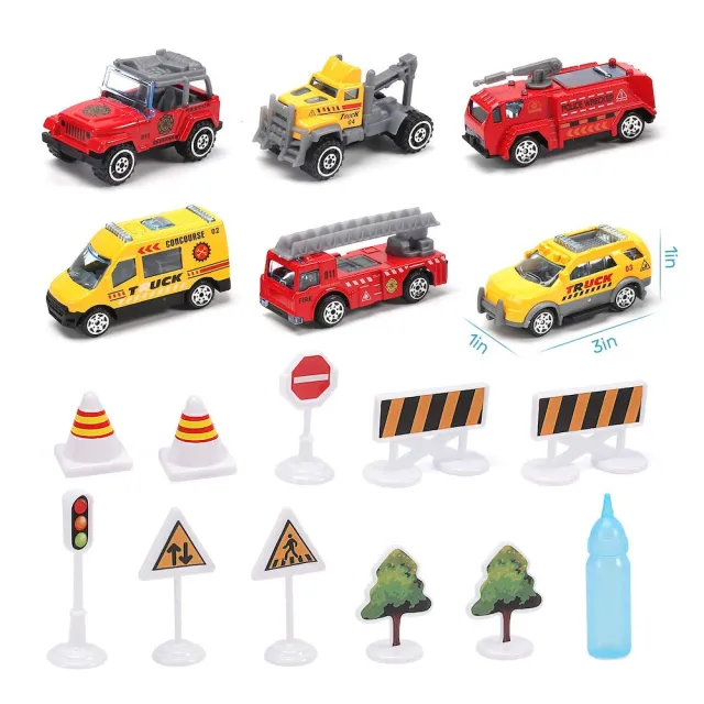 【CuteStone】聲光救援運輸噴霧飛機套裝玩具(飛機玩具 生日玩具 小汽車 兒童益智玩具)