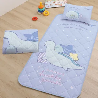 【戀家小舖】台灣製-卡通正版授權兒童睡墊三件組(夢境星空 -角落小夥伴)