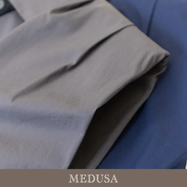 【MEDUSA 曼度莎】現貨-簡約擴肩短版抽繩襯衫 - 2色（M-XL）｜女短袖襯衫 短版上衣 休閒上衣(605-5060A)