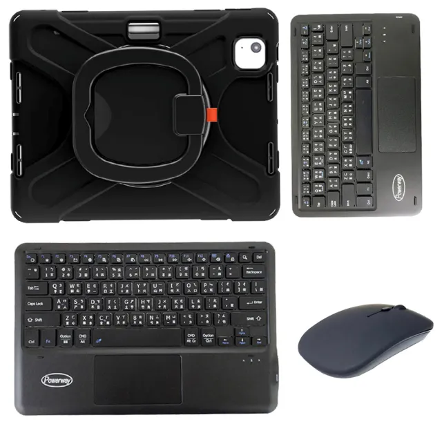 【Powerway】Powerway For 2025 iPad Air 13吋 -M3/2024 -M2專用樂環型藍牙鍵盤-包護殼(送同色無線滑鼠)