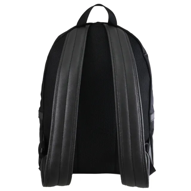 【BALLY】簡約品牌LOGO厚尼龍前口袋手提旅用包後背包(黑 大款)