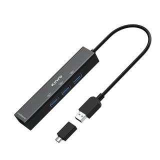 【KINYO】千兆3合一多功能集線器/Type-C轉接(福利品)