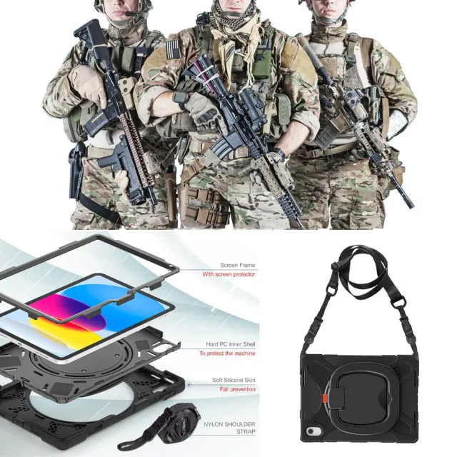 Powerway For 2025 iPad A16/11代/10代專用圓環型藍牙鍵盤-包護殼(送同色無線滑鼠)