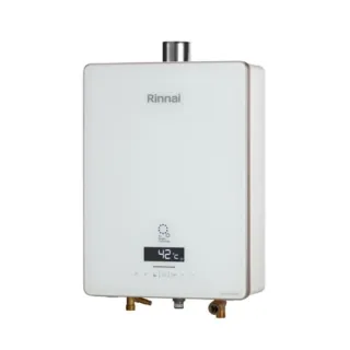 【林內】16公升數位恆溫強制排氣屋內型黑色玻璃前板熱水器FE式NG1/NG2/LPG(RUA-UC1628WF基本安裝)