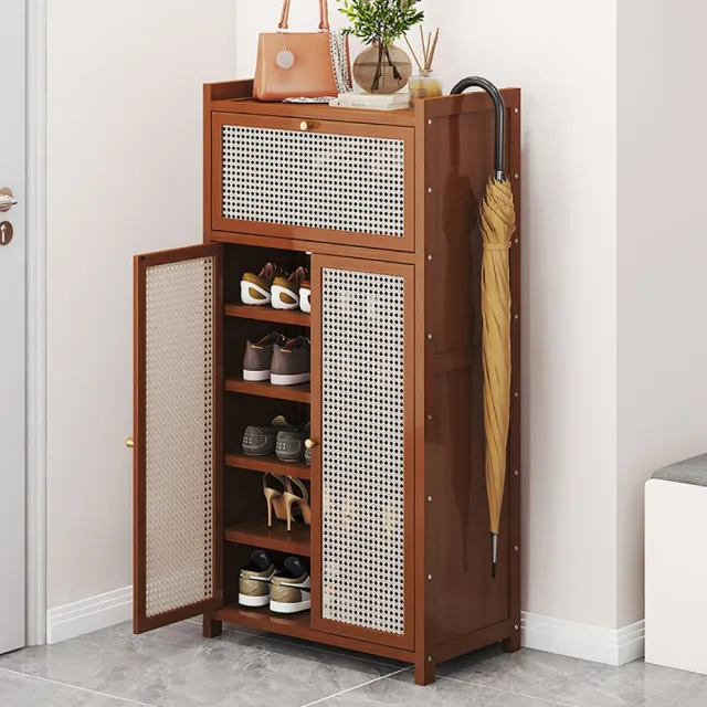 【匠俱】藤編落地鞋櫃(鞋櫃 藤編門口入戶鞋櫃 大容量多層超大玄關鞋櫃 門外走廊擺放)
