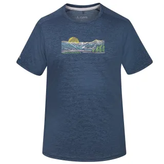 【ATUNAS 歐都納】男/再生循環回收/酷涼節能抑菌短袖T恤(A1TS2508MC麻花靛藍/抗臭/吸濕排汗/環保衣/涼感)