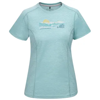 【ATUNAS 歐都納】女/再生循環回收/酷涼節能抑菌短袖T恤(A1TS2511WC麻花藍/抗臭/吸濕排汗/環保衣/涼感)