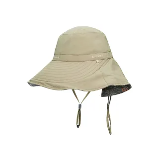 【Wildland 荒野】女 抗UV印花雙面優雅遮陽帽《卡其》WH1065/防曬帽/圓盤帽/登山帽(悠遊山水+)