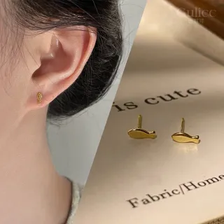 【Golicc】耳環 小金魚 簡約耳釘(雙十 萬聖節 生日 飾品 耳釘 耳飾 耳墜 禮物)