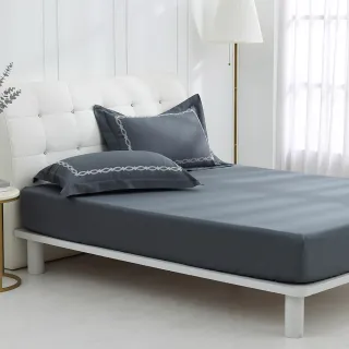 【HongYew 鴻宇】300織美國棉 純色刺繡 床包枕套組-多款任選(雙人)