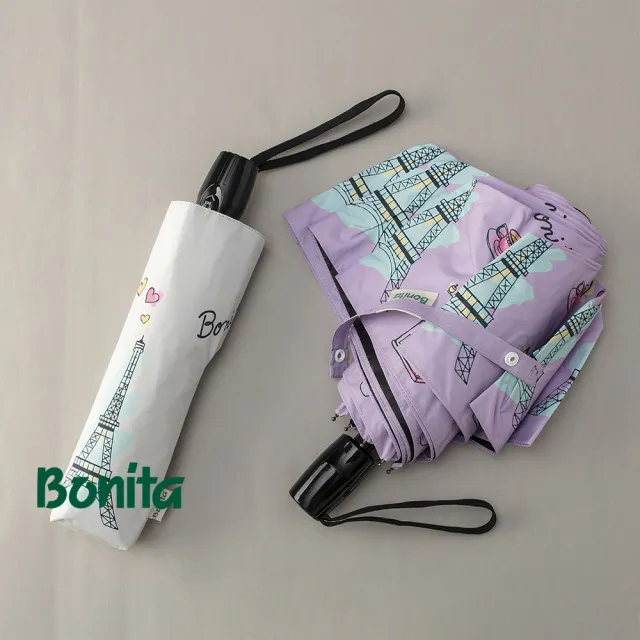 【Bonita 葆倪】巴黎風 防暴衝自動收開傘-968-5551(23吋大傘面/防暴衝自動收開傘)