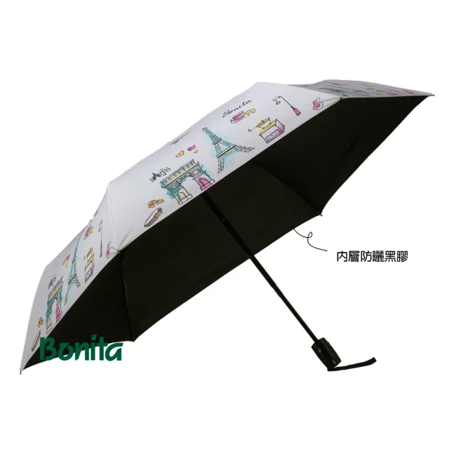 【Bonita 葆倪】巴黎風 防暴衝自動收開傘-968-5551(23吋大傘面/防暴衝自動收開傘)
