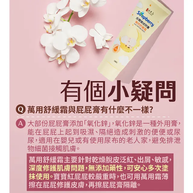 【古寶無患子】2入組 嬰幼兒童萬用舒緩霜180g(舒緩紅屁屁/高濃度B5)