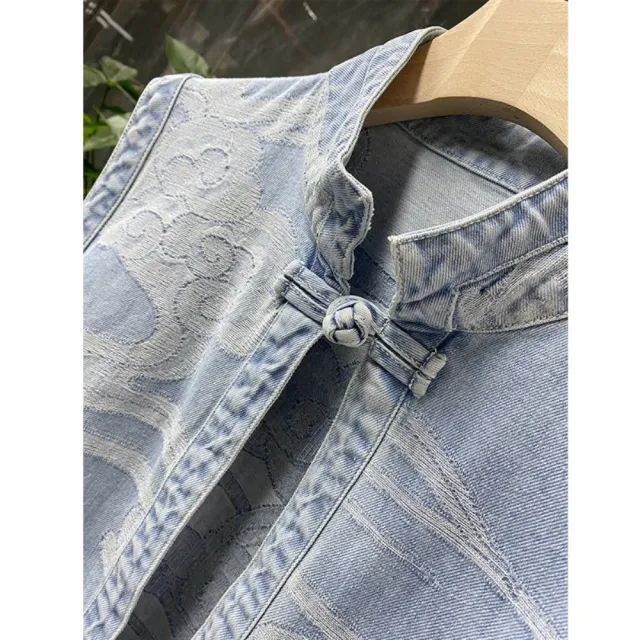 【米蘭精品】雙11優惠 牛仔背心丹寧夾克無袖牛仔上衣(復古前短後長女外套t1km13)