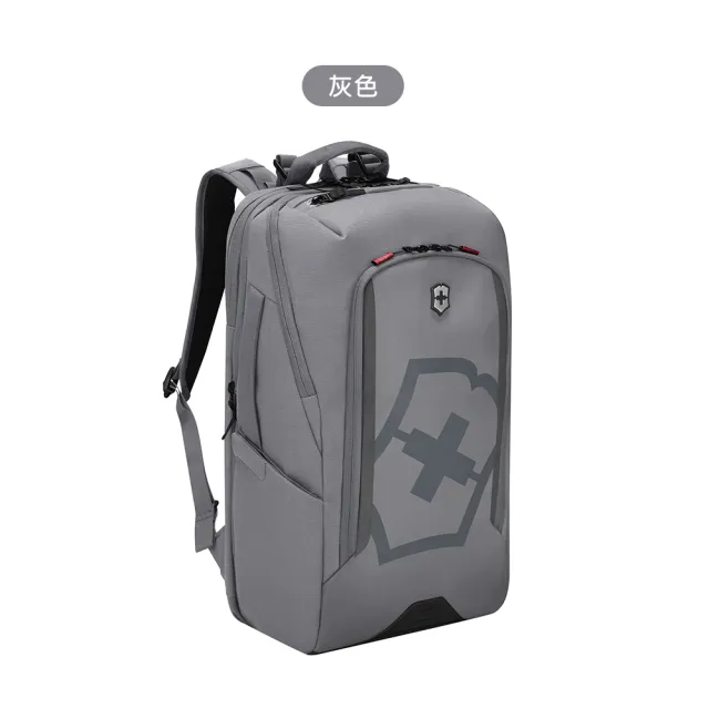 【VICTORINOX 瑞士維氏】Vx Touring 2.0 17吋抗菌可擴充雙肩後背包(淺灰/黑色)