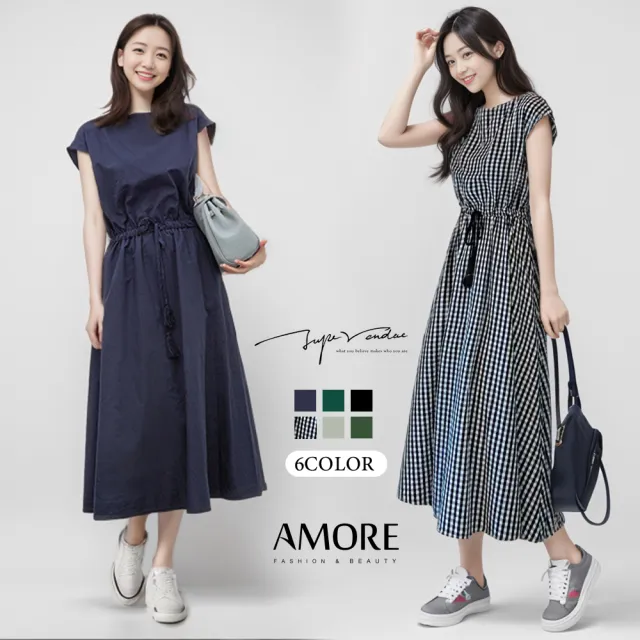 【Amore】日系優雅氣質多色長版洋裝10款 無袖洋裝 顯瘦洋裝(氣質長裙 輕鬆穿出好身型)
