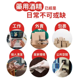 【醫強】75%酒精液 6桶組+克司博純水濕巾 1包(4000ml/桶+80抽純水濕巾/包)