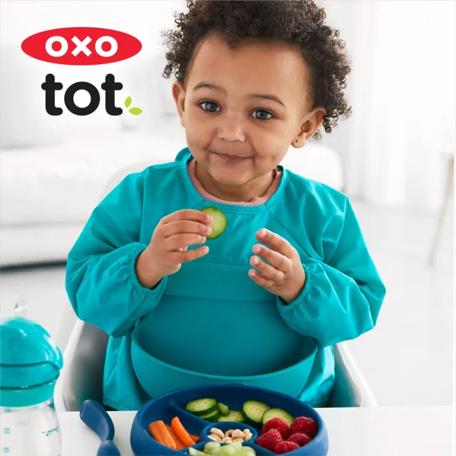 【美國OXO】tot 連袖口袋圍兜(9M+)