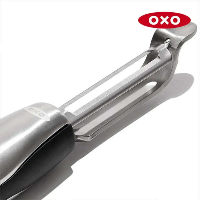 【美國OXO】不鏽鋼直式蔬果削皮器 削皮刀(好握防滑 日製420不鏽鋼刀片  鋒利滑順)
